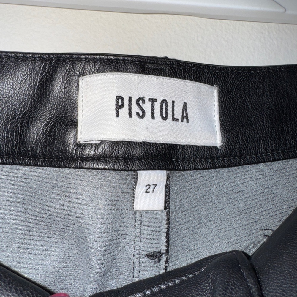 Pistola Tammy High Rise Trouser in Slate Black Faux Leather Womens 27 - Picture 8 of 10